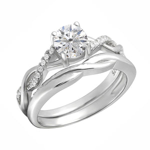 Queena Bridal Set Engagement Ring Cz Sterling Silver Women Ginger Lyne Collection - 10
