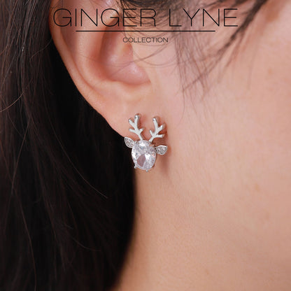 ReindeerStudEarringsforWomenWhiteGoldPlatedCZChristmasJewelryGingerLyneCollection_Clear-5