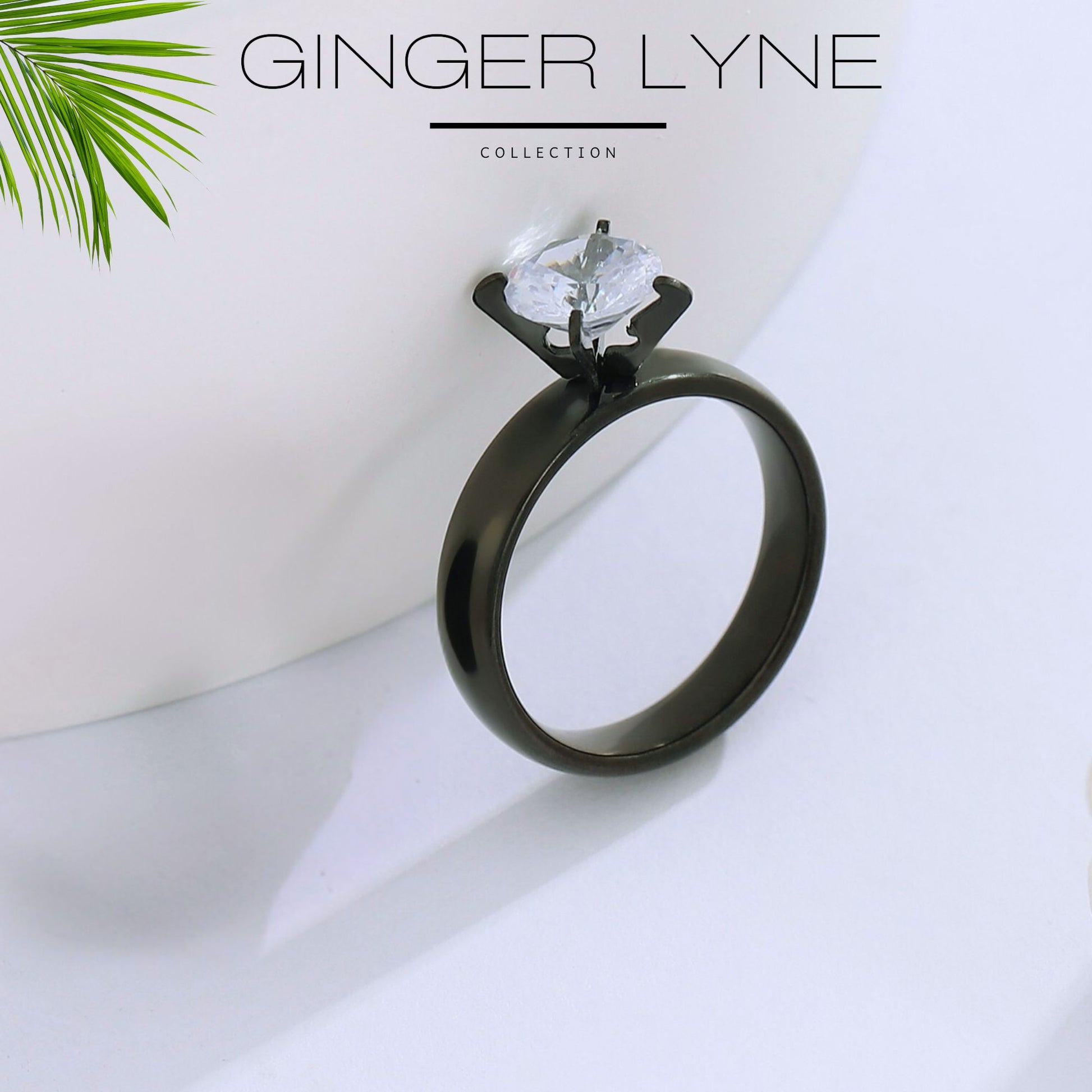 SabrinaWeddingRingSetforWomenCzStainlessSteelBandandEnagaementRingGingerLyne_Black-2