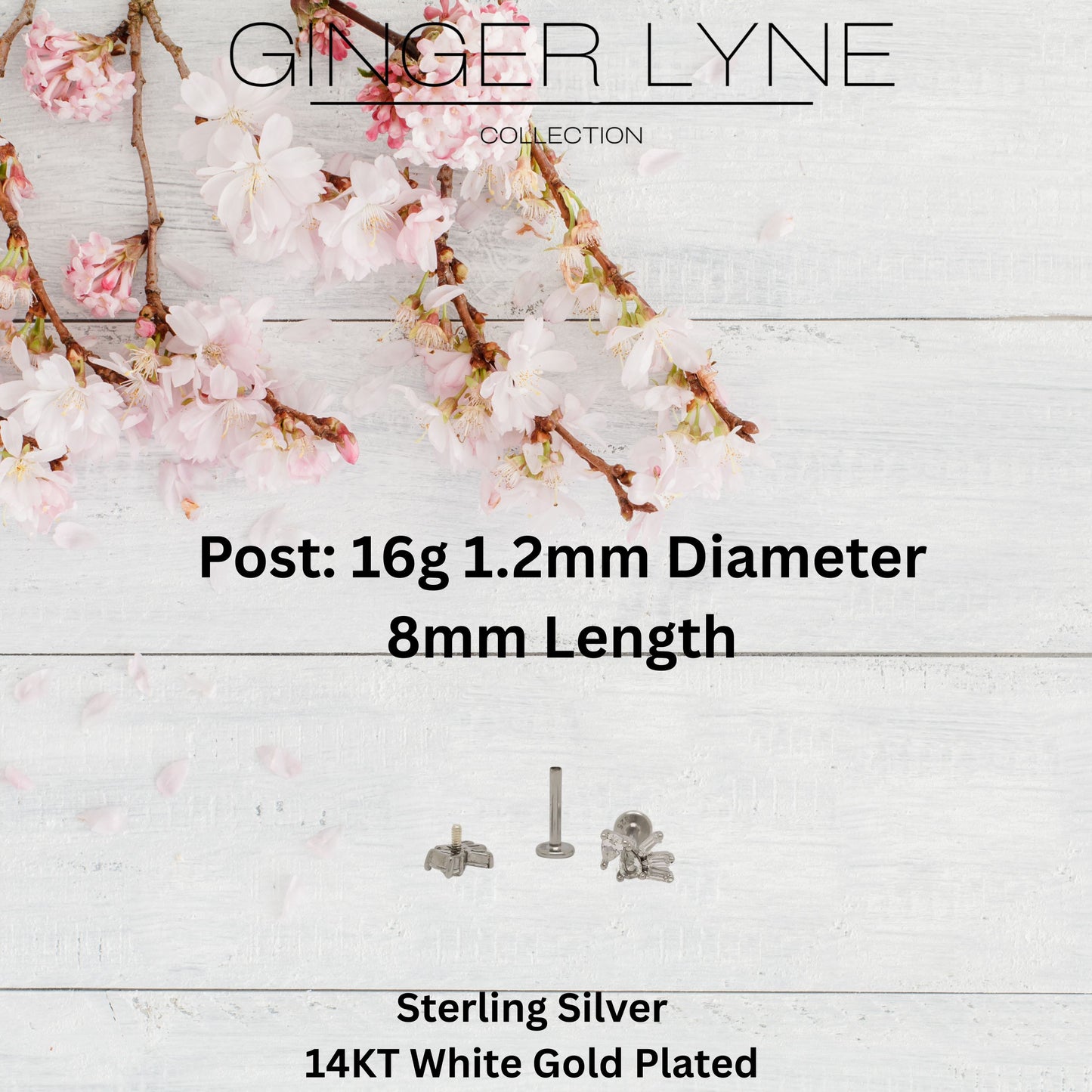 PearBaguetteCZFlatBackEarringsforCartilageHelixTragusLobe16g8mmSterlingSilver1pairbyGingerLyne_Silver-3