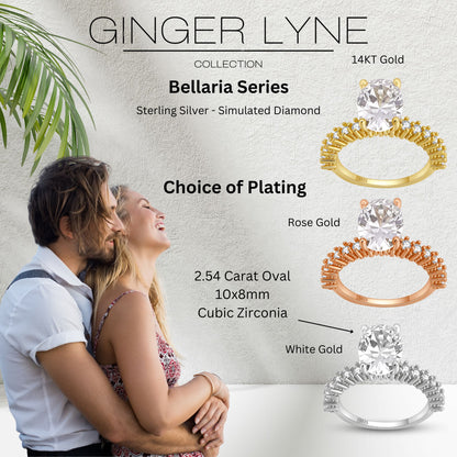 OvalEngagementRingforWomen2.54CtCubicZirconiaSterlingSilverBellariabyGingerLyne_Gold-6