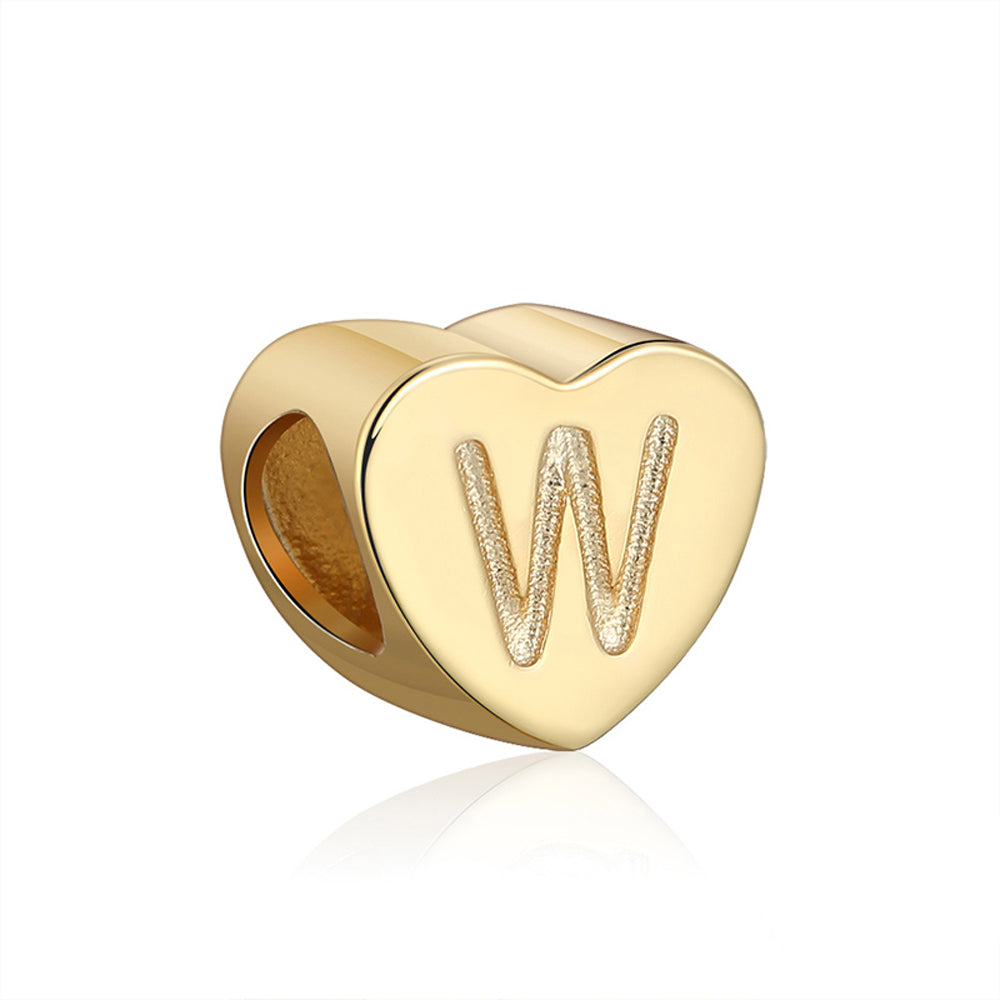 Initial Heart Charms Gold Plated  Sterling Silver Womens Ginger Lyne Collection - W