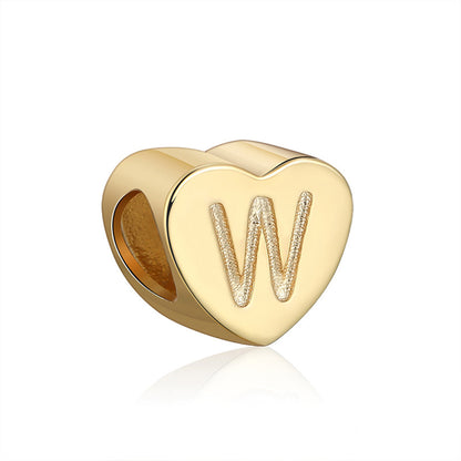 Initial Heart Charms Gold Plated  Sterling Silver Womens Ginger Lyne Collection - W