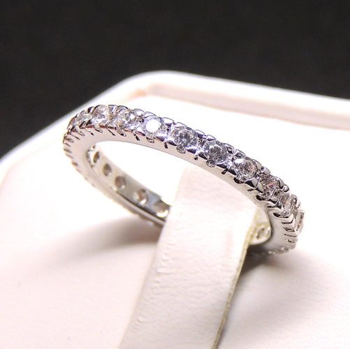 Bethany Eternity Wedding Band Ring Womens CZ by Ginger Lyne Collection Size 5