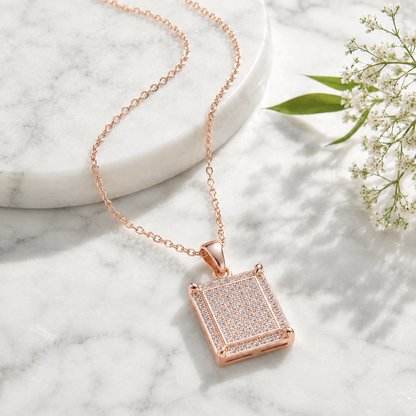 Angelica Necklace Womens Gold Plate Cubic Zirconia Pendant Ginger Lyne Collection