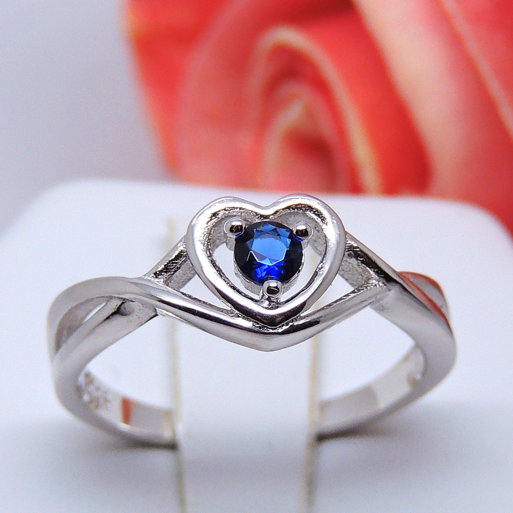 ChristineEngagementRingPromiseHeartForWomenSilverCzGingerLyneCollection_September-Blue-3