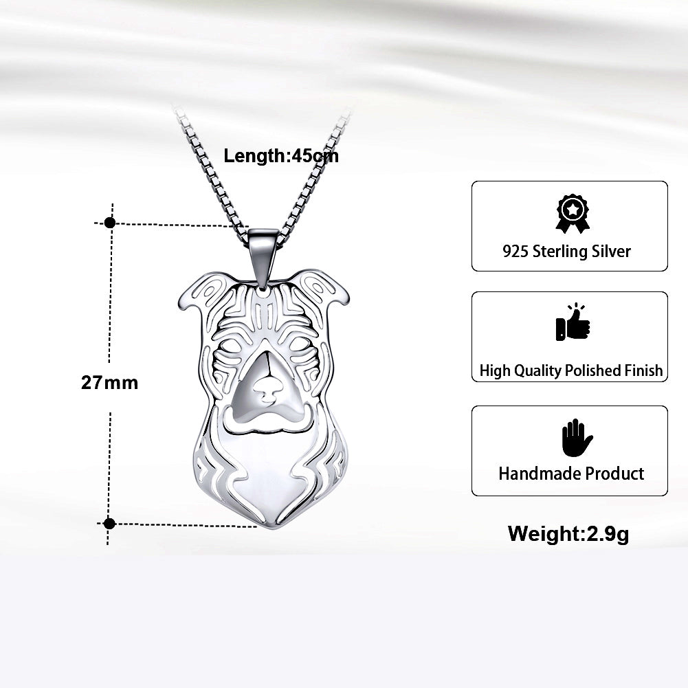 Pit Bull Staffordshire Terrier Dog Necklace Set Silver Womens Ginger Lyne Collection - Stafford Set