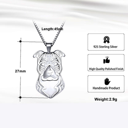 Pit Bull Staffordshire Terrier Dog Necklace Set Silver Womens Ginger Lyne Collection - Stafford Set