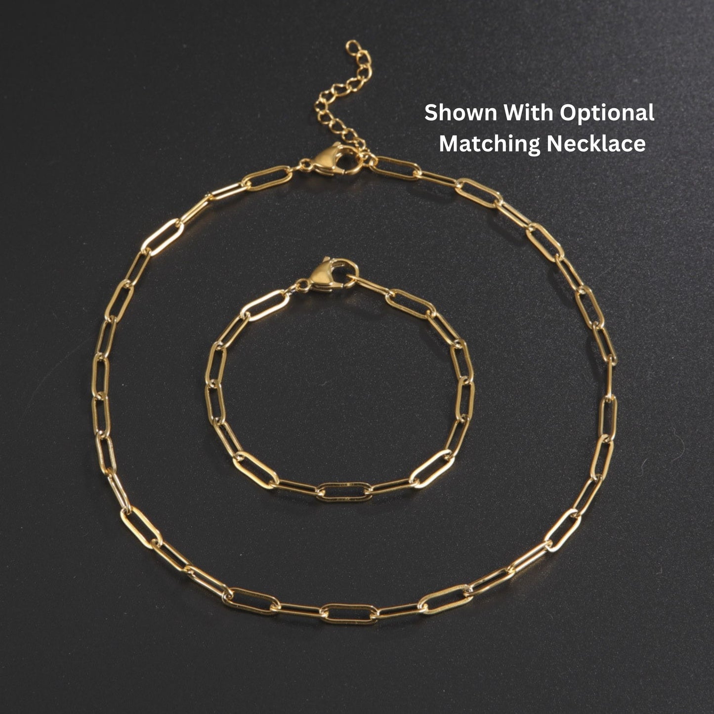 PaperclipChainNecklaceorBraceletforWomenorMenStainlessSteelGingerLyneCollection_Gold-6