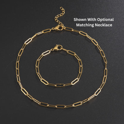 PaperclipChainNecklaceorBraceletforWomenorMenStainlessSteelGingerLyneCollection_Gold-6