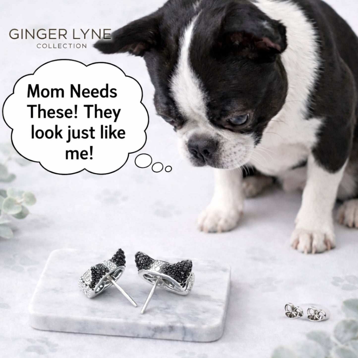 BostonTerrierStudEarringsforWomenDogBlackCubicZirconiaGingerLyneCollection_BostonTerrier-4