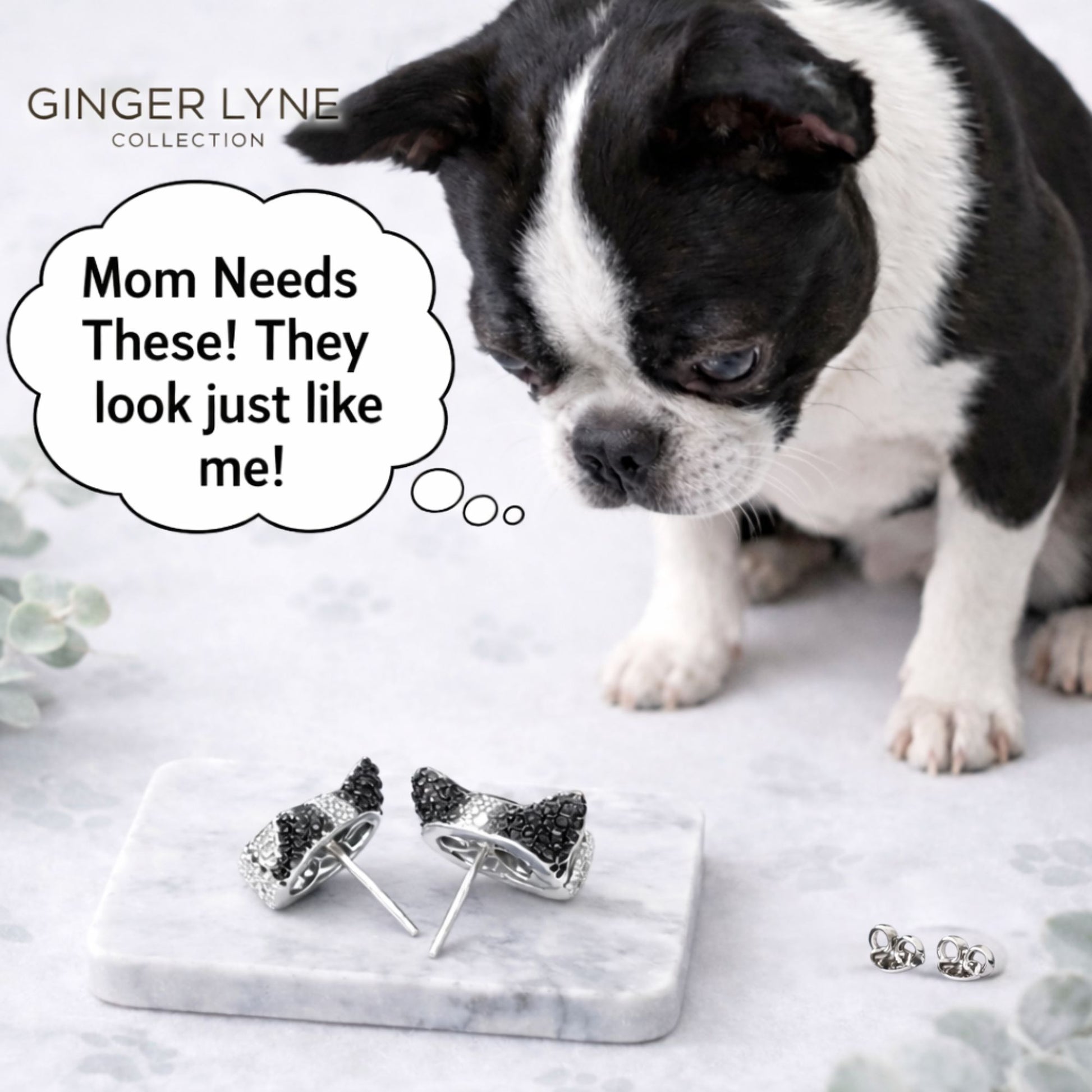 BostonTerrierStudEarringsforWomenDogBlackCubicZirconiaGingerLyneCollection_BostonTerrier-4