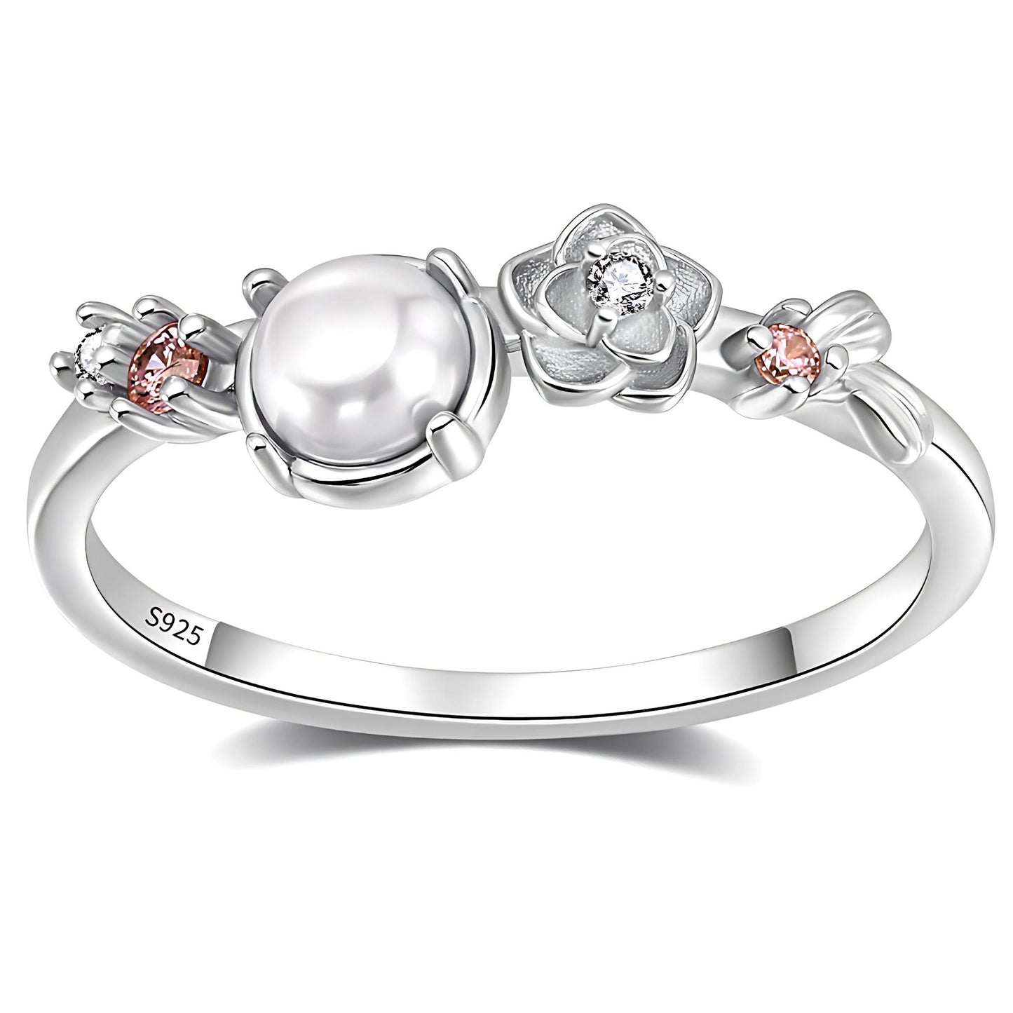 IslaSimulatedPearlRingforWomenSterlingSilver14KGoldPlatedGingerLyneCollection_Silver-1