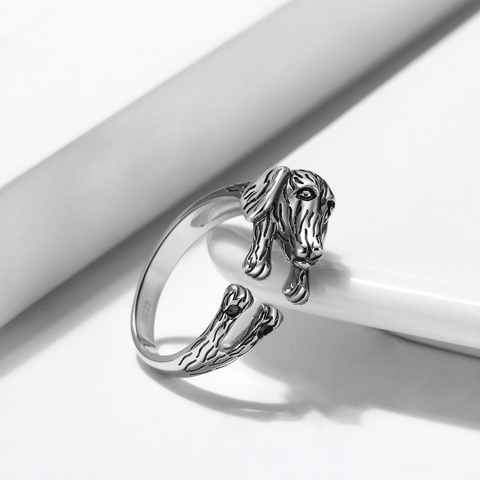 DachshundWeinerDogSterlingSilverWomenWrapRingAdjustableGingerLyneCollection_silver-5