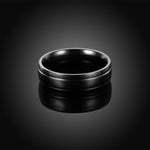 Load image into Gallery viewer, 6mm Wedding Band Women Mens Black Stainless Steel Ring by Ginger Lyne Collection - 6mm Black,9

