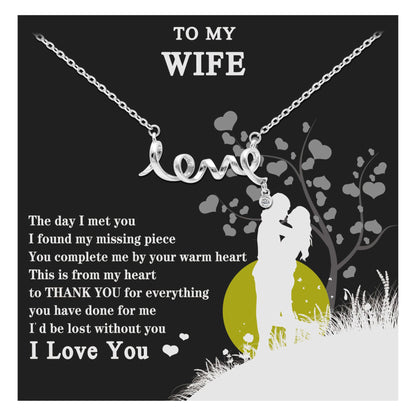 Wife Greeting Card Sterling Silver Infinity Heart Necklace Women Ginger Lyne Collection