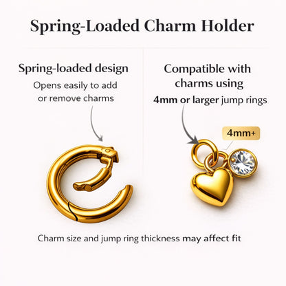 Carabiner Charm Necklace for Women Paperclip Chain Round Carabiner Holder Stainless Steel by Ginger Lyne - 12mm/Silver