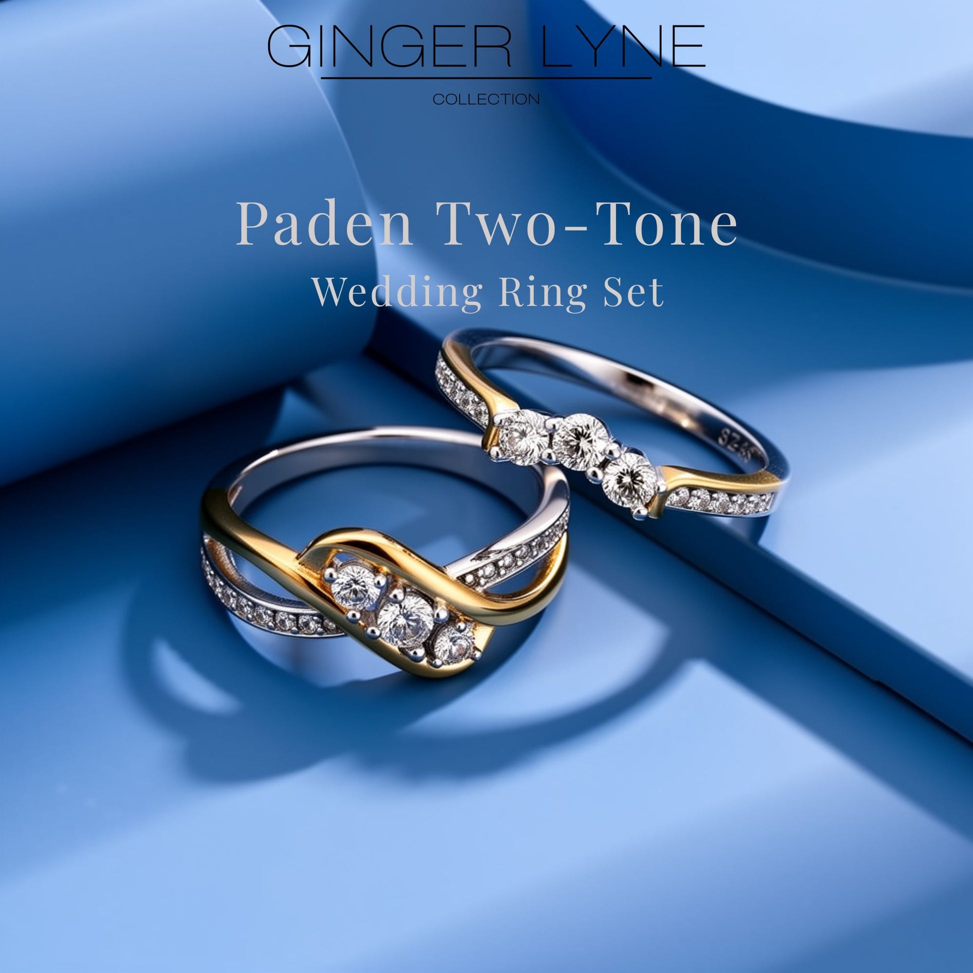 PadenWeddingRingSetforWomen3StoneEngagementBridalBandSterlingSilverGingerLyne_BridalSet,10-5