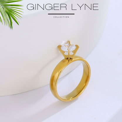 SabrinaWeddingRingSetforWomenCzStainlessSteelBandandEnagaementRingGingerLyne_Silver-5