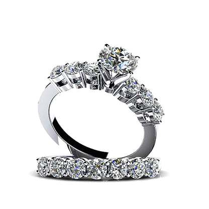 CarlaBridalSetSterlingSilverWomenCZEngagementRingBandGingerLyneCollection_Silver-1