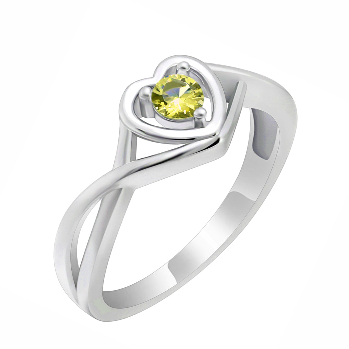 Christine Engagement Ring for Women Promise Heart Birthstone Cz Sterling Silver by Ginger Lyne