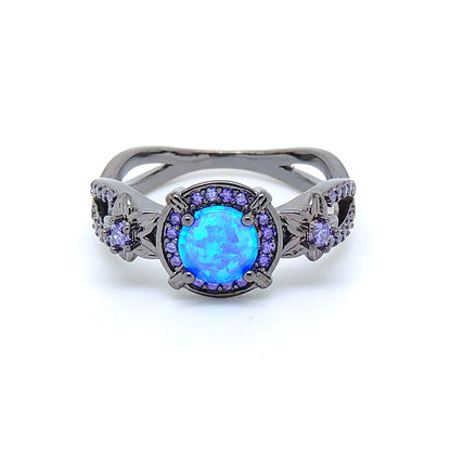 Sloane Statement Ring Womens Purple Black Plated Fire Opal Ginger Lyne Collection