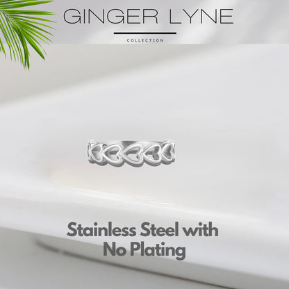 HeartHalfEternityRingforWomenAnniversaryGoldoverStainlessSteelWeddingBandbyGingerLyne_Gold-3