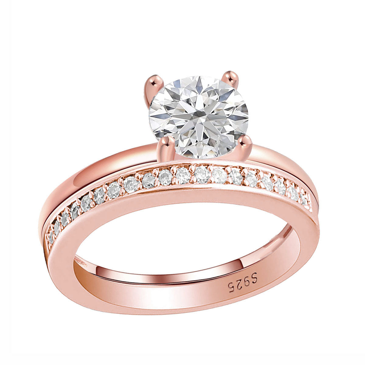 EnvyWeddingRingSetforWomen1.25CtSolitaireEngagementMatchingBandGingerLyneCollection_RoseSet-1