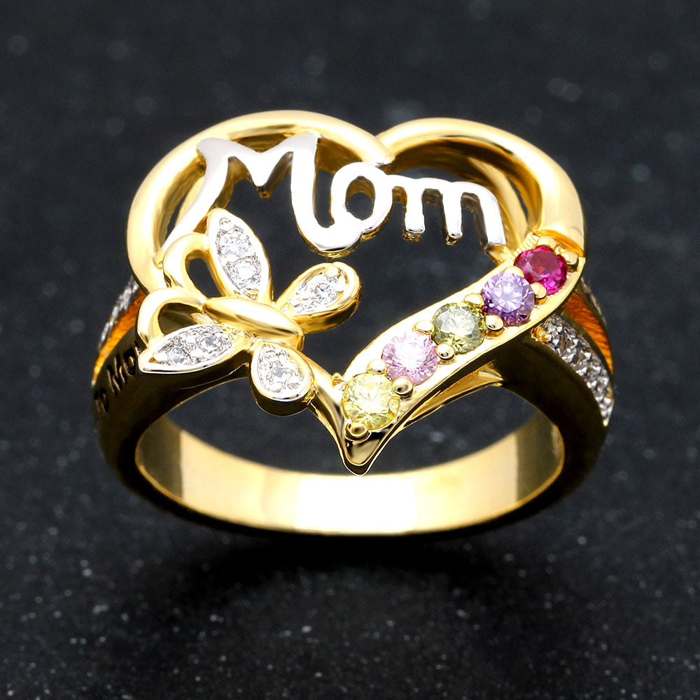 MomHeartRingCzGoldPlatedEngravedtoMomWithLoveWomensGingerLyneCollection_Gold-2