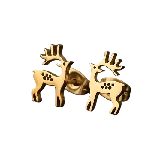 ReindeerEarringsforWomenGoldToneStainlessSteelStudButterflyBackbyGingerLyne_Gold-1