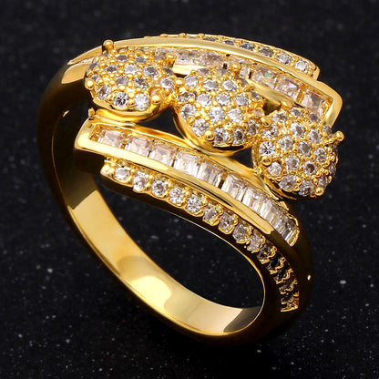 Maria Statement Engagement Bridal Ring Gold Plated Womens Ginger Lyne Collection