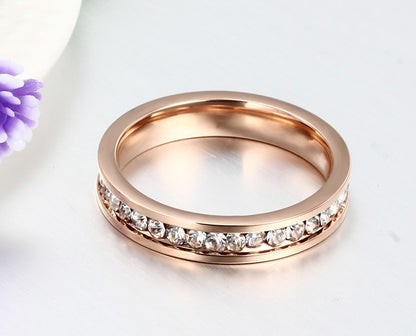 OneRowCzWeddingEternityBandRingSteelWomensMensGingerLyneCollection_RoseGold-4