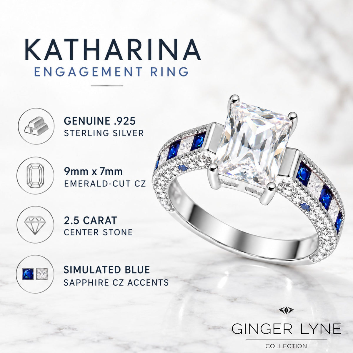 KatharinaEmeraldCutEngagementRingforWomenSterlingSilverCZGingerLyneCollectionSize10_Silver-5