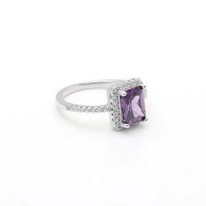 Lola Statement Ring Sterling Silver Purple Zirconia Womens Ginger Lyne Collection - 10