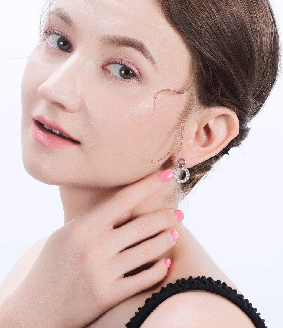 RoundCircleDropEarringsforWomenSterlingSilverClearCzGingerLyneCollection_Silver-2