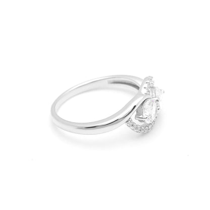 Albany Engagement Ring Womens Two Stone Sterling Silver Ginger Lyne Collection - 6