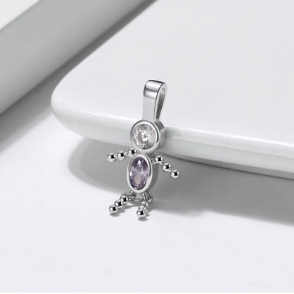 Baby Boy or Girl Birthstone Charm for Mom Kids for Family Tree Grandma Necklace by Ginger Lyne CZ Sterling Silver