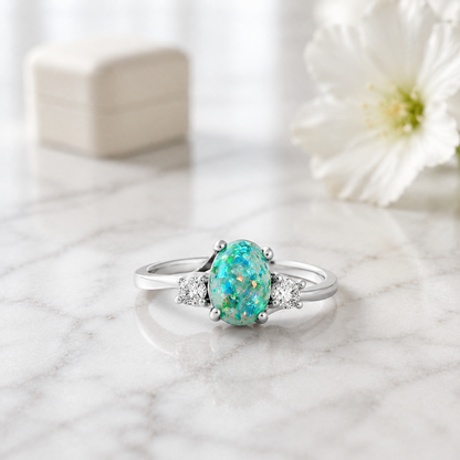 ArletteSimulatedFireGreenorPurpleOpalRingWomensEngagementGingerLyneCollection_Green-4