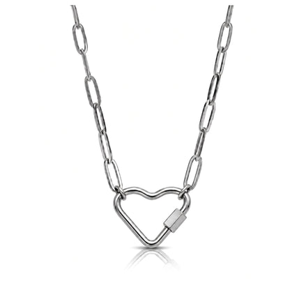 Carabiner Charm Holder Necklace for Women by Ginger Lyne 18KT Gold Plated Stainless Steel 18-20"