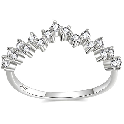 VivianaHalfEternityRingforWomenSterlingSilverCZAnniversaryBandStackableChevronCurvebyGingerLyne_Silver-1