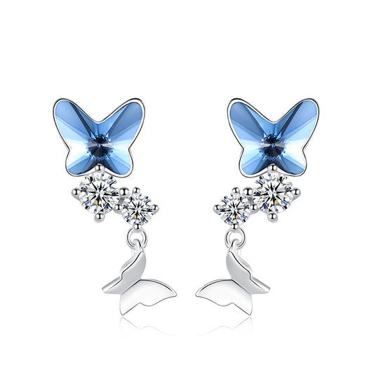 ButterflyDropEarringsforWomenBlueCrystalSterlingSilverGingerLyneCollection_Blue-1