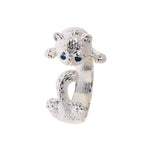 Load image into Gallery viewer, Fluffy Grumpy Cat Wrap Ring Silver Plated Girls or Womens Ginger Lyne Collection
