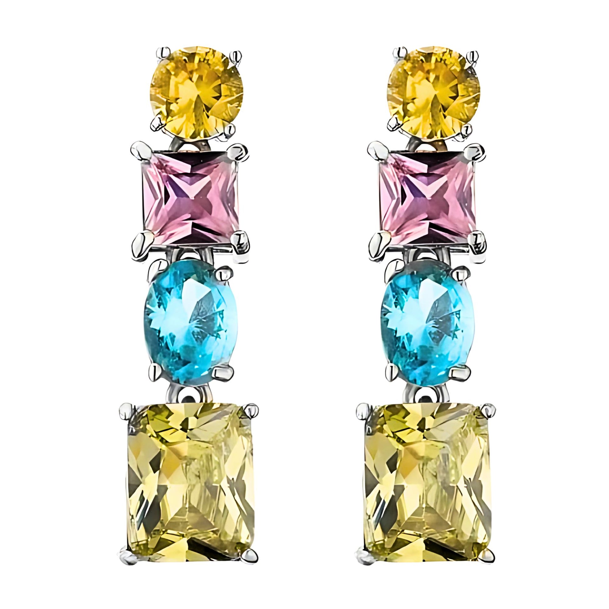 ConfettiJewelDangleEarringsWomensMultiColorandCutCubicZirconiaGingerLyneCollection_Multi-color-1