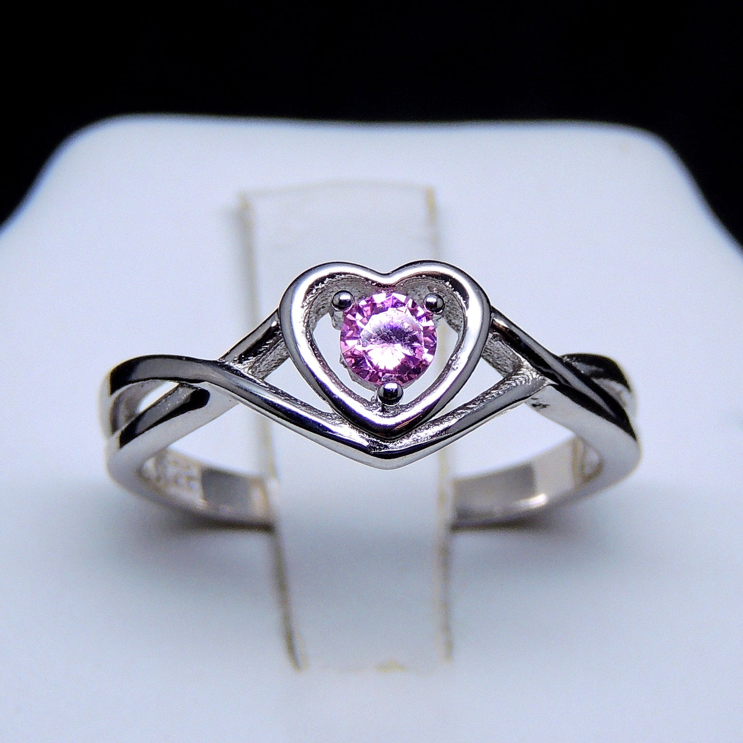 Christine Engagement Ring for Women Promise Heart Birthstone Cz Sterling Silver by Ginger Lyne