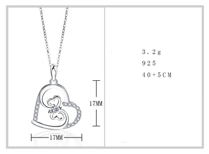 Hearts Sterling Silver Cz Pendant Chain Necklace for Women Ginger Lyne Collection