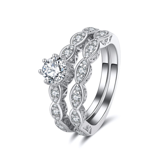 NickieWeddingRingSetEngagementRingMatchingBandCZWomensGingerLyneCollection_Silver-1