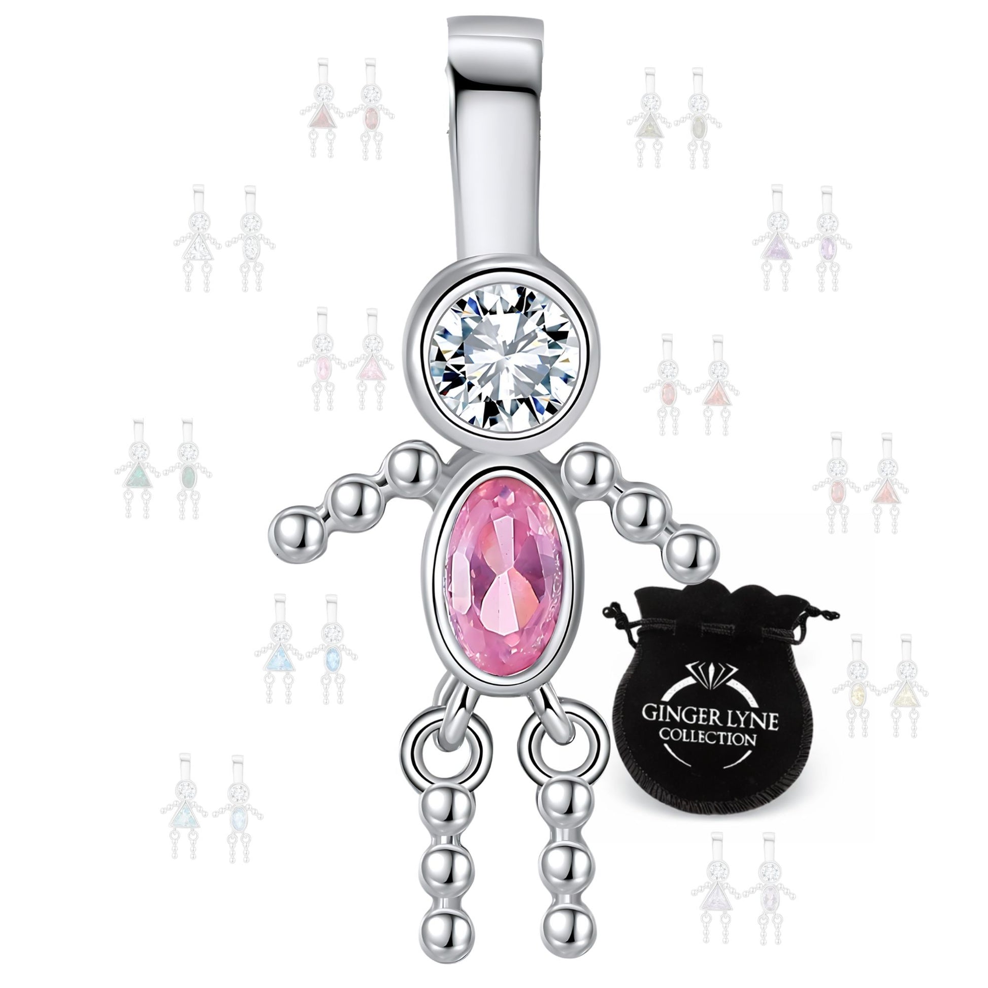 GingerLyneBoyKidBirthstonePendantCharmsCubicZirconiaSterlingSilverBabyforFamilyTreeNecklaceGiftforMomorGrandma_BoyOctober-1