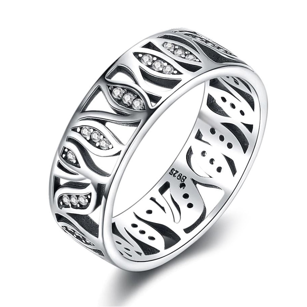 Wendy Eternity Wedding Band Ring Sterling Silver Cz Womens Ginger Lyne Collection - 6