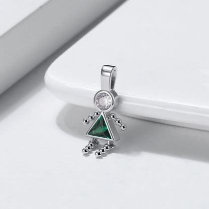 Baby Boy or Girl Birthstone Charm for Mom Kids for Family Tree Grandma Necklace by Ginger Lyne CZ Sterling Silver