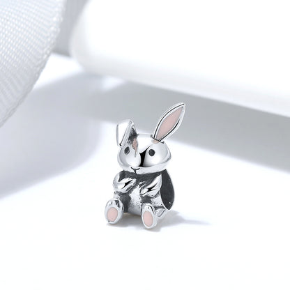 Bunny Rabbit Charm European Bead Sterling Silver Ginger Lyne Collection